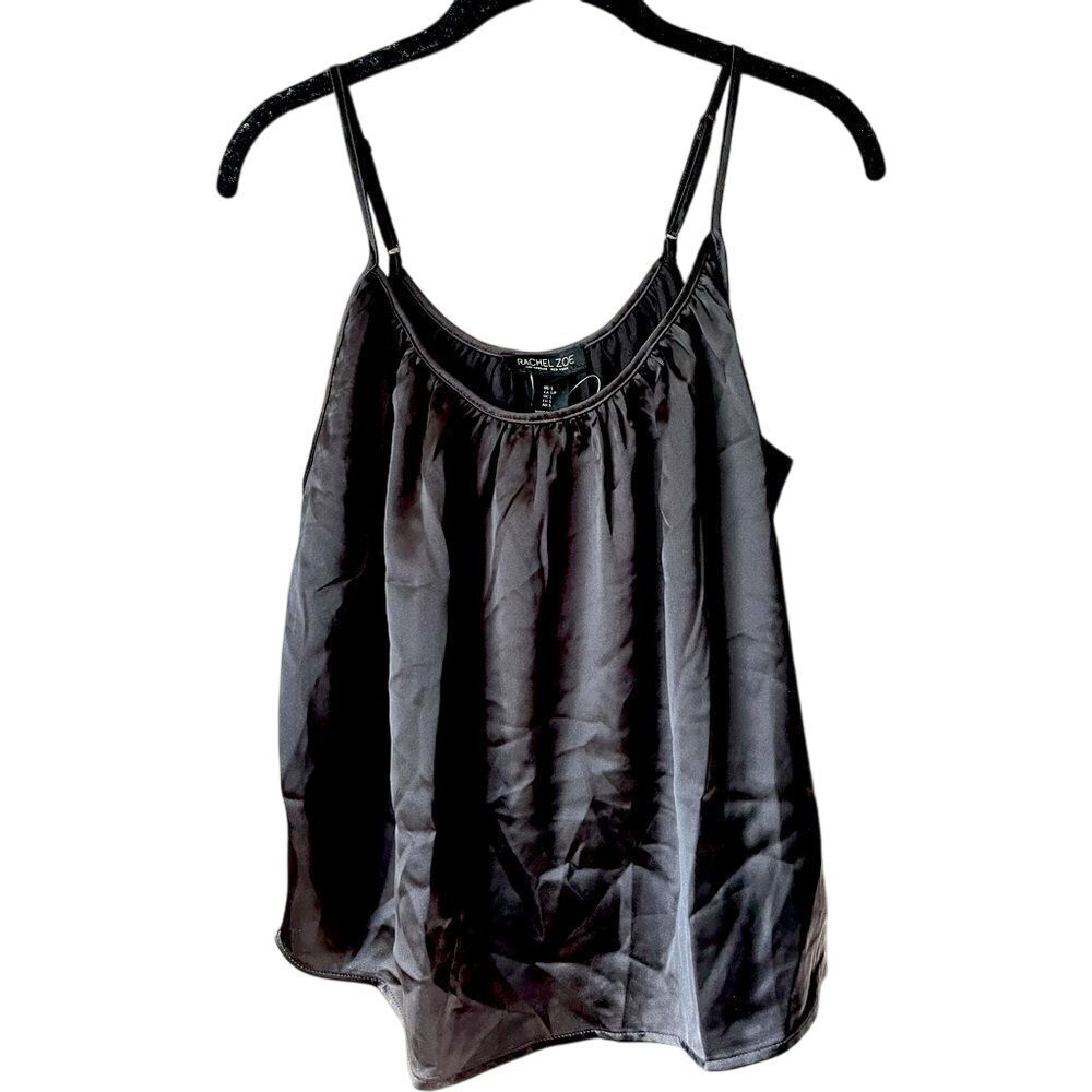 NWT Rachel Zoe Black Satin Tank Top